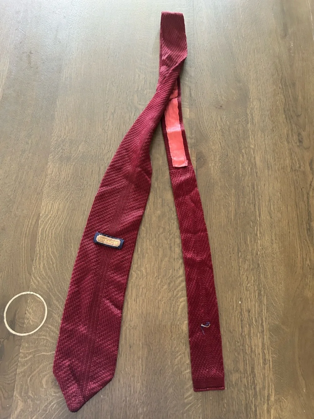 Coach men’s knit maroon wine necktie tie